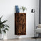 vidaXL - Wandkast - 34,5x34x90 - cm - bewerkt - hout - gerookt - eikenkleurig
