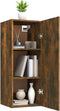 vidaXL - Wandkast - 34,5x34x90 - cm - bewerkt - hout - gerookt - eikenkleurig