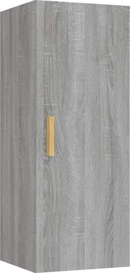 vidaXL - Wandkast - 34,5x34x90 - cm - bewerkt - hout - grijs - sonoma - eikenkleurig