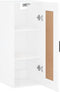 vidaXL - Wandkast - 34,5x34x90 - cm - bewerkt - hout - hoogglans - wit