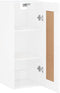 vidaXL - Wandkast - 34,5x34x90 - cm - bewerkt - hout - hoogglans - wit