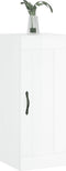 vidaXL - Wandkast - 34,5x34x90 - cm - bewerkt - hout - hoogglans - wit