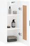 vidaXL - Wandkast - 34,5x34x90 - cm - bewerkt - hout - hoogglans - wit