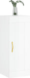 vidaXL - Wandkast - 34,5x34x90 - cm - bewerkt - hout - hoogglans - wit