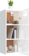 vidaXL - Wandkast - 34,5x34x90 - cm - bewerkt - hout - hoogglans - wit