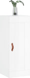 vidaXL - Wandkast - 34,5x34x90 - cm - bewerkt - hout - hoogglans - wit