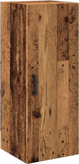 vidaXL - Wandkast - 34,5x34x90 - cm - bewerkt - hout - oud - houtkleur