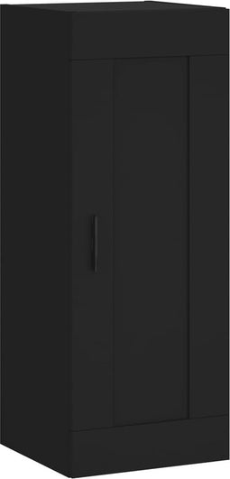 vidaXL - Wandkast - 34,5x34x90 - cm - bewerkt - hout - zwart