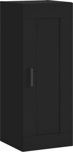 vidaXL - Wandkast - 34,5x34x90 - cm - bewerkt - hout - zwart