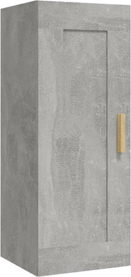 vidaXL - Wandkast - 35x34x90 - cm - bewerkt - hout - betongrijs