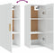 vidaXL - Wandkast - 35x34x90 - cm - bewerkt - hout - hoogglans - wit