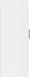 vidaXL - Wandkast - 35x34x90 - cm - bewerkt - hout - hoogglans - wit