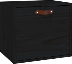 vidaXL - Wandkast - 40x30x35 - cm - massief - grenenhout - zwart