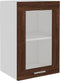 vidaXL - Wandkast - 40x31x60 - cm - glas - en - bewerkt - hout - bruin - eikenkleur