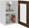 vidaXL - Wandkast - 40x31x60 - cm - glas - en - bewerkt - hout - bruin - eikenkleur