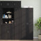 vidaXL - Wandkast - 40x42,5x40 - cm - bewerkt - hout - zwart
