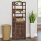 vidaXL - Wandkast - 46x24x140 - cm - massief - paulowniahout - donkerbruin