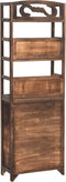 vidaXL - Wandkast - 46x24x140 - cm - massief - paulowniahout - donkerbruin