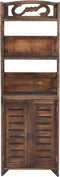 vidaXL - Wandkast - 46x24x140 - cm - massief - paulowniahout - donkerbruin
