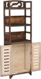 vidaXL - Wandkast - 46x24x140 - cm - massief - paulowniahout - donkerbruin