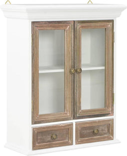 vidaXL - Wandkast - 49x22x59 - cm - bewerkt - hout - wit