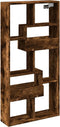 vidaXL - Wandkast - 50x15x100 - cm - bewerkt - hout - gerookt - eikenkleurig