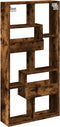 vidaXL - Wandkast - 50x15x100 - cm - bewerkt - hout - gerookt - eikenkleurig