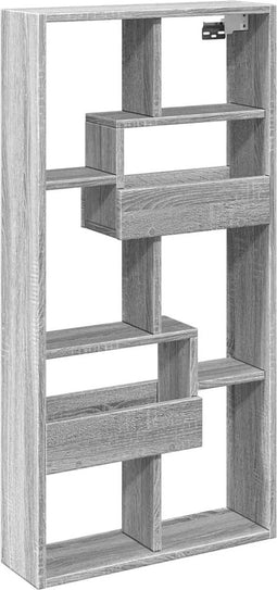vidaXL - Wandkast - 50x15x100 - cm - bewerkt - hout - grijs - sonoma - eikenkleurig