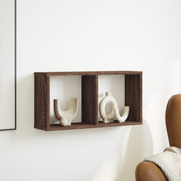 vidaXL - Wandkast - 60x16x30 - cm - bewerkt - hout - bruin - eikenkleur