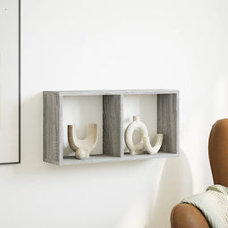 vidaXL - Wandkast - 60x16x30 - cm - bewerkt - hout - grijs - sonoma - eiken