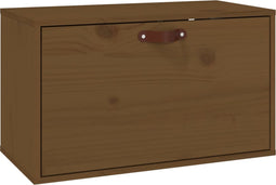 vidaXL - Wandkast - 60x30x35 - cm - massief - grenenhout - honingbruin
