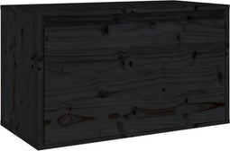 vidaXL - Wandkast - 60x30x35 - cm - massief - grenenhout - zwart
