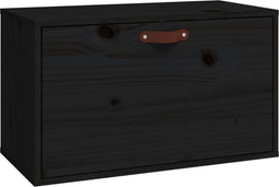 vidaXL - Wandkast - 60x30x35 - cm - massief - grenenhout - zwart