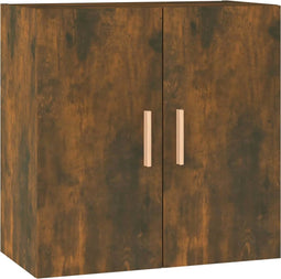 vidaXL - Wandkast - 60x30x60 - cm - bewerkt - hout - gerookt - eikenkleurig