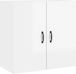 vidaXL - Wandkast - 60x31x60 - cm - bewerkt - hout - hoogglans - wit
