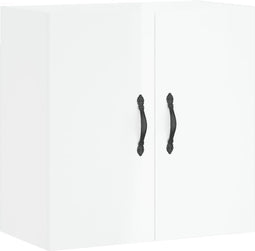 vidaXL - Wandkast - 60x31x60 - cm - bewerkt - hout - hoogglans - wit