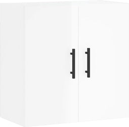 vidaXL - Wandkast - 60x31x60 - cm - bewerkt - hout - hoogglans - wit
