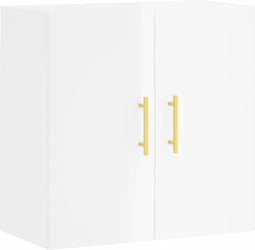 vidaXL - Wandkast - 60x31x60 - cm - bewerkt - hout - hoogglans - wit