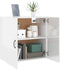 vidaXL - Wandkast - 60x31x60 - cm - bewerkt - hout - hoogglans - wit