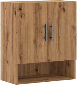 vidaXL - Wandkast - 60x31x70 - cm - bewerkt - hout - artisanaal - eikenkleur
