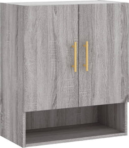 vidaXL - Wandkast - 60x31x70 - cm - bewerkt - hout - grijs - sonoma - eikenkleurig