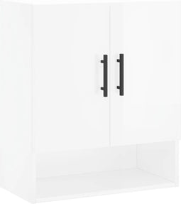 vidaXL - Wandkast - 60x31x70 - cm - bewerkt - hout - hoogglans - wit