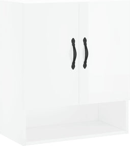 vidaXL - Wandkast - 60x31x70 - cm - bewerkt - hout - hoogglans - wit