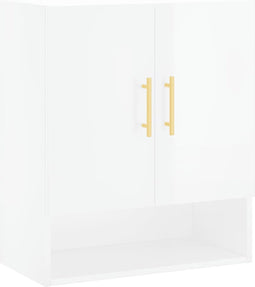 vidaXL - Wandkast - 60x31x70 - cm - bewerkt - hout - hoogglans - wit