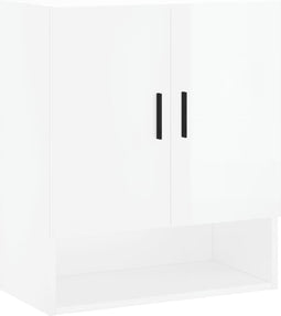 vidaXL - Wandkast - 60x31x70 - cm - bewerkt - hout - hoogglans - wit