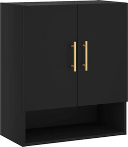 vidaXL - Wandkast - 60x31x70 - cm - bewerkt - hout - zwart