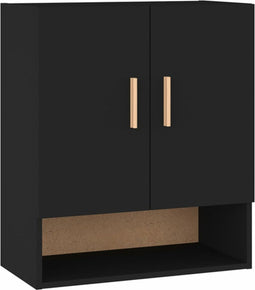 vidaXL - Wandkast - 60x31x70 - cm - bewerkt - hout - zwart