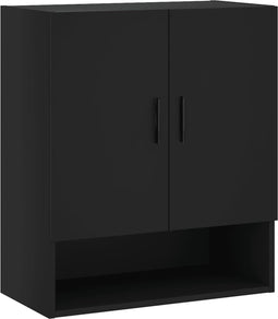 vidaXL - Wandkast - 60x31x70 - cm - bewerkt - hout - zwart