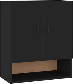 vidaXL - Wandkast - 60x31x70 - cm - bewerkt - hout - zwart