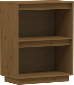 vidaXL - Wandkast - 60x34x75 - cm - massief - grenenhout - honingbruin